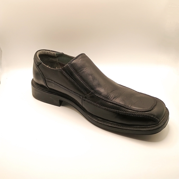 Dockers Black Leather Slip-On Loafers with Square-Toe Design - Picture 1 of 8